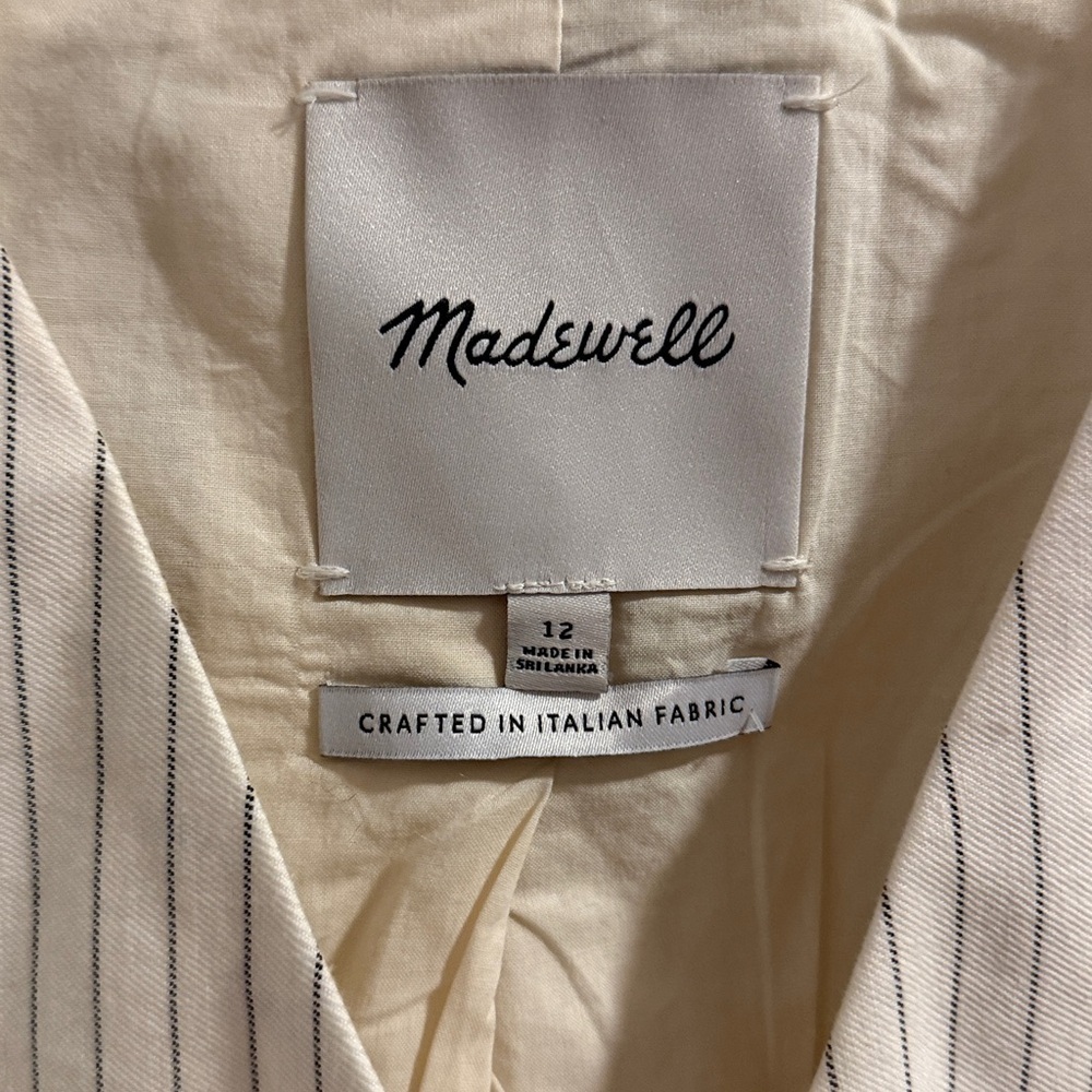 Madewell Elegant White Pinstripe Vest - Picture 4 of 5